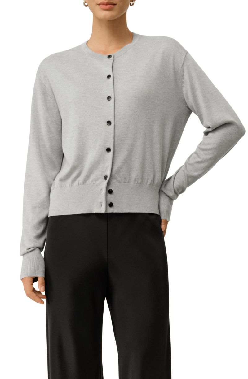 Women's Round-Neck Silk Cashmere Cardigan