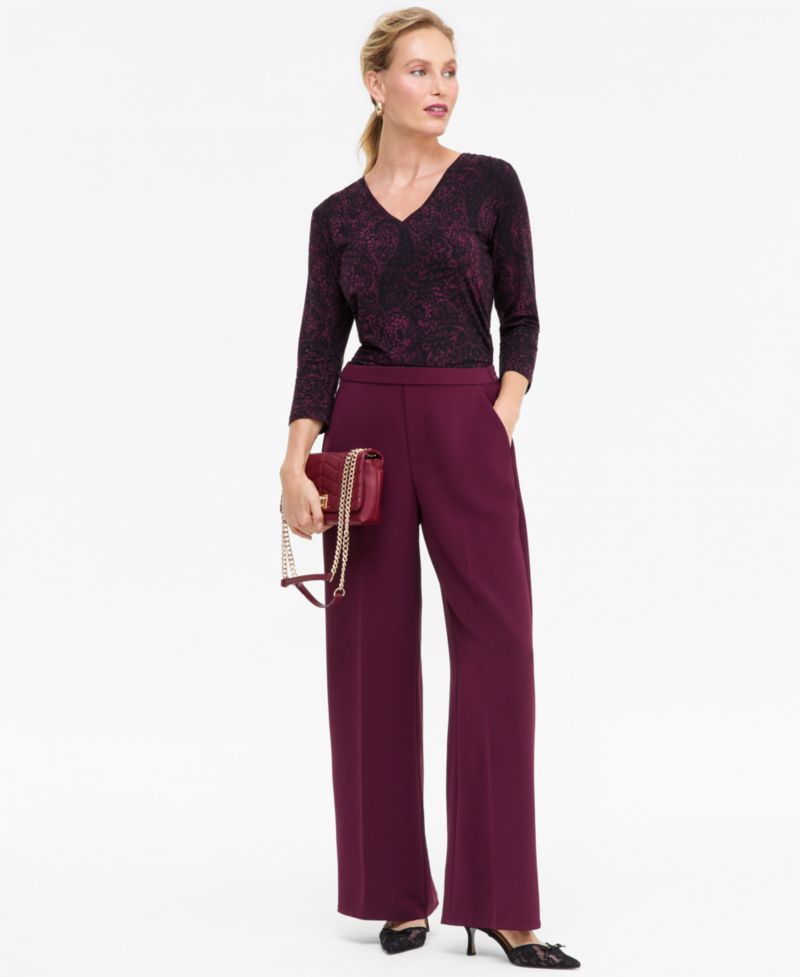 Women's High-Rise Wide-Leg Pull-On Pants