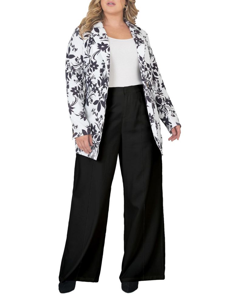 Plus Size High Waist Wide Leg Pants