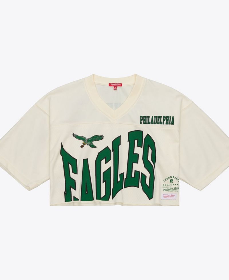 Women's Brian Dawkins Cream Philadelphia Eagles Retired Player Cropped Fashion Jersey