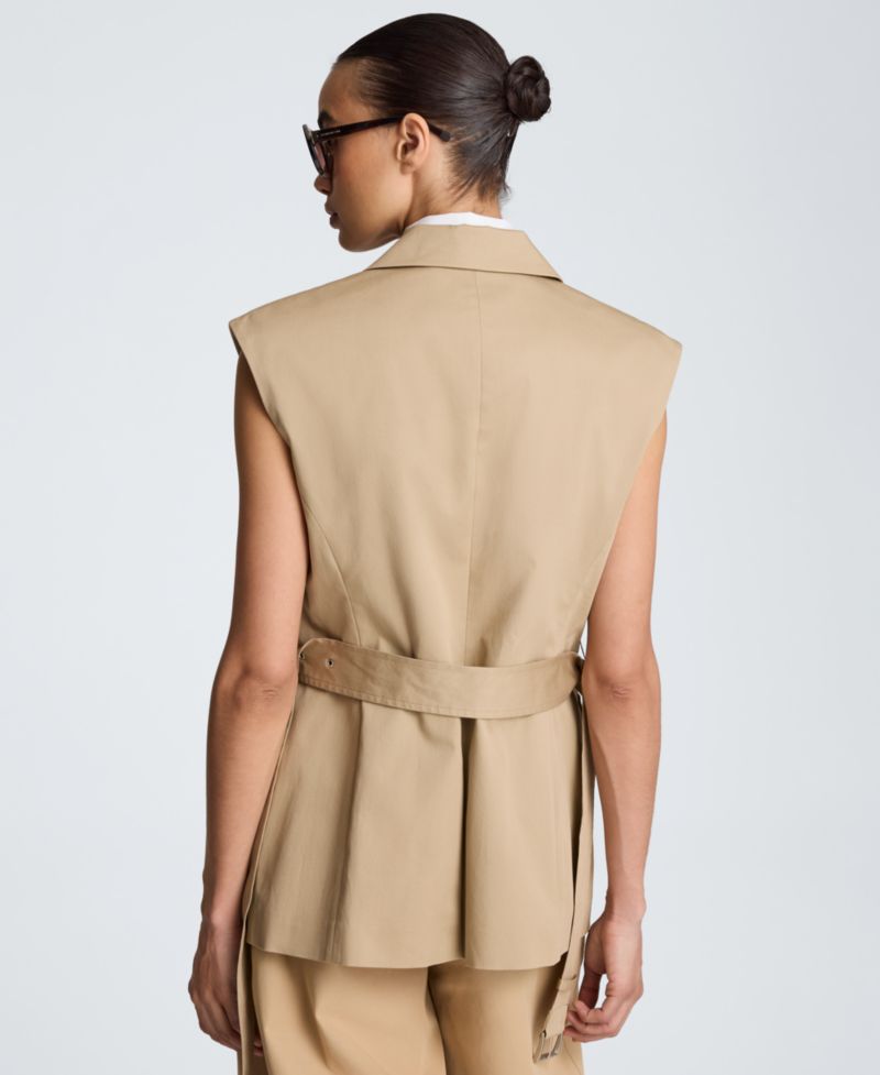Women's Belted Notch Collar Vest
