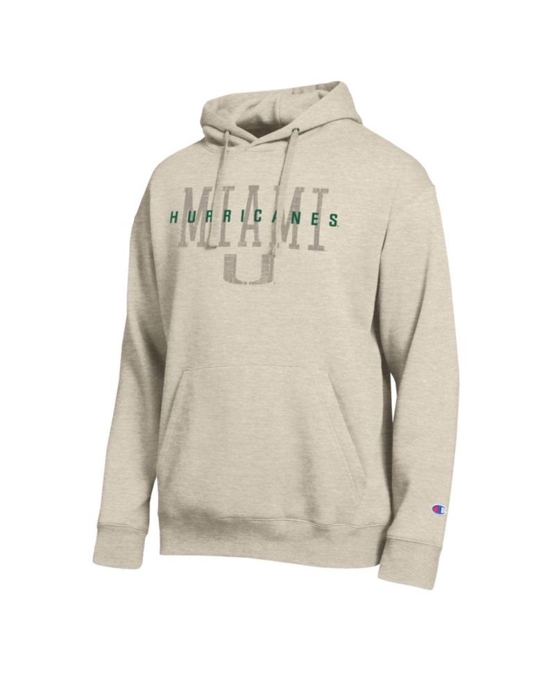 Men's Miami Hurricanes All-Star Neutral Stack Fleece-Lined Relaxed-Fit Hoodie