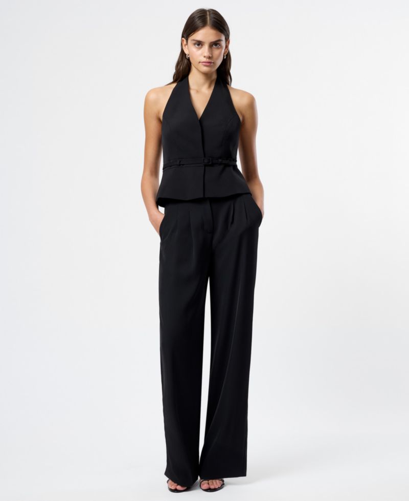 Women's Harry Suiting Belted Halter V-Neck Top