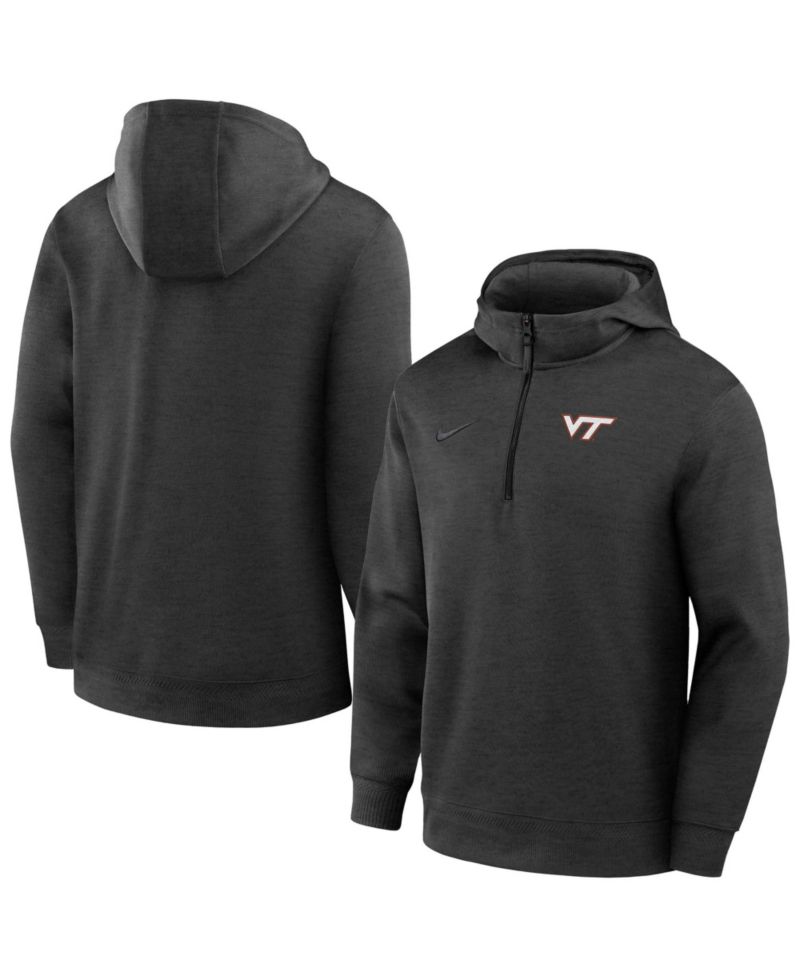 Men's Black Virginia Tech Hokies Coaches Dri-FIT Half-Zip Hoodie