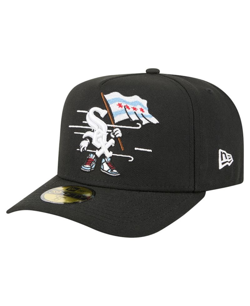 Men's Black Chicago White Sox Cartoon A-Frame 59FIFTY Fitted Hat
