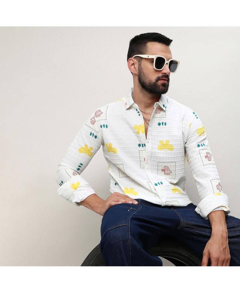 Men's Chalk White Butterfly Pine Shirt