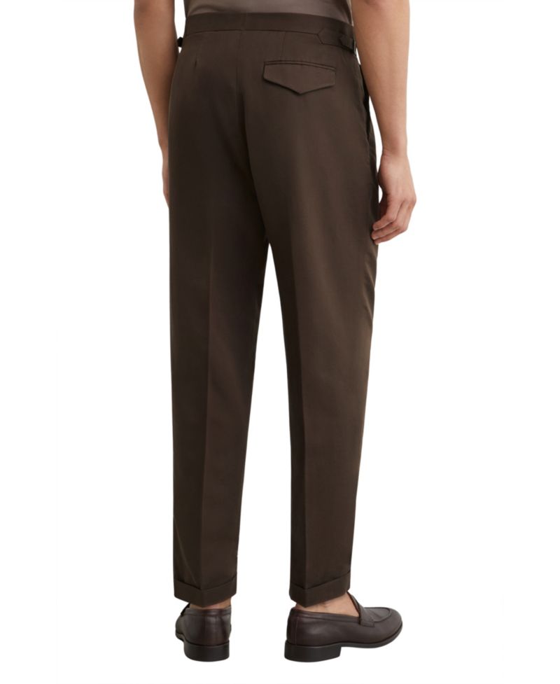 Men's Com Pleated Tapered-Fit Linen-Blend Trousers Pants