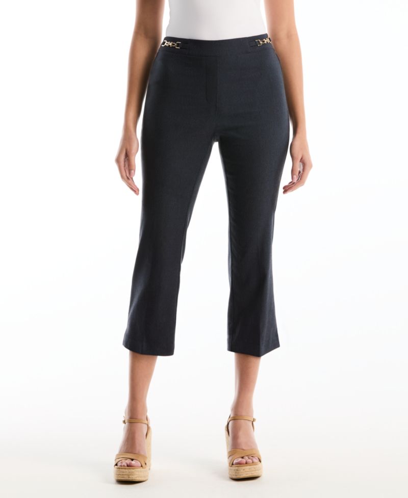 Petite Horse Bit Pull-On Capri Pants