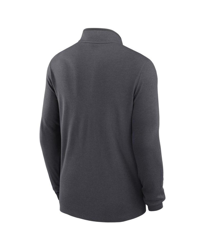 Men's Anthracite Kansas City Chiefs Lightweight Victory Dri-FIT Half-Zip Pullover Hoodie