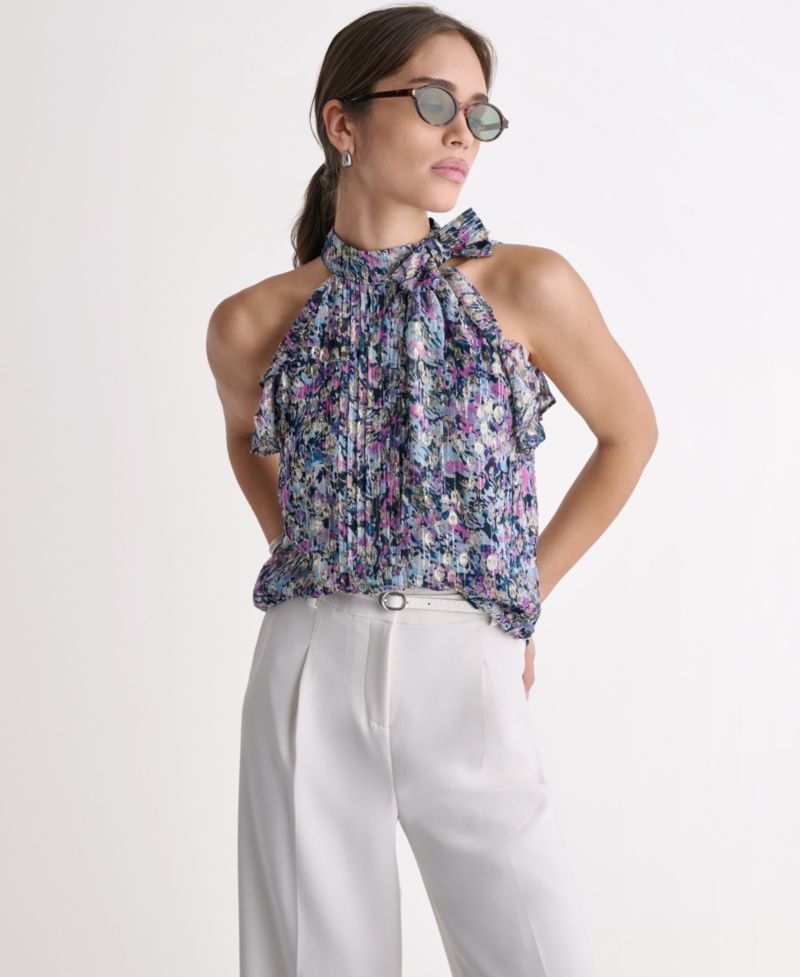 Women's Printed Sleeveless Halter Top
