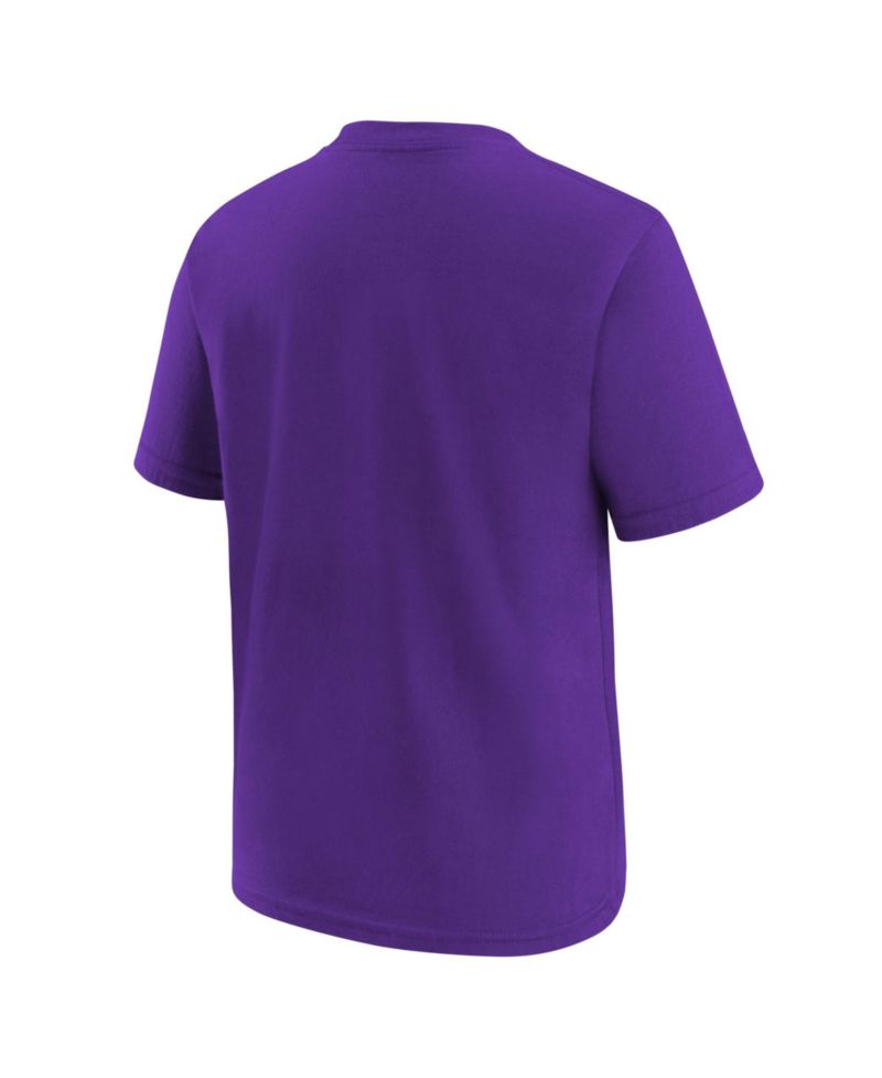 Big Boys and Girls Purple Los Angeles Lakers Team Essential Logo T-Shirt