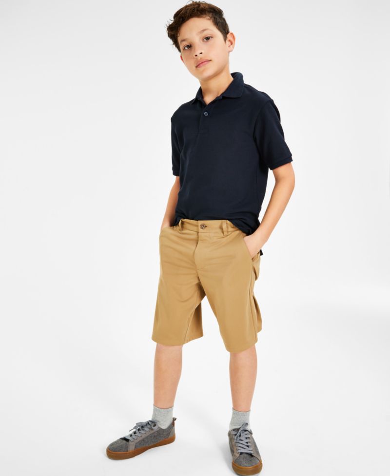 Big Boys Uniform Quick Dry Short Sleeve Performance Stretch Polo