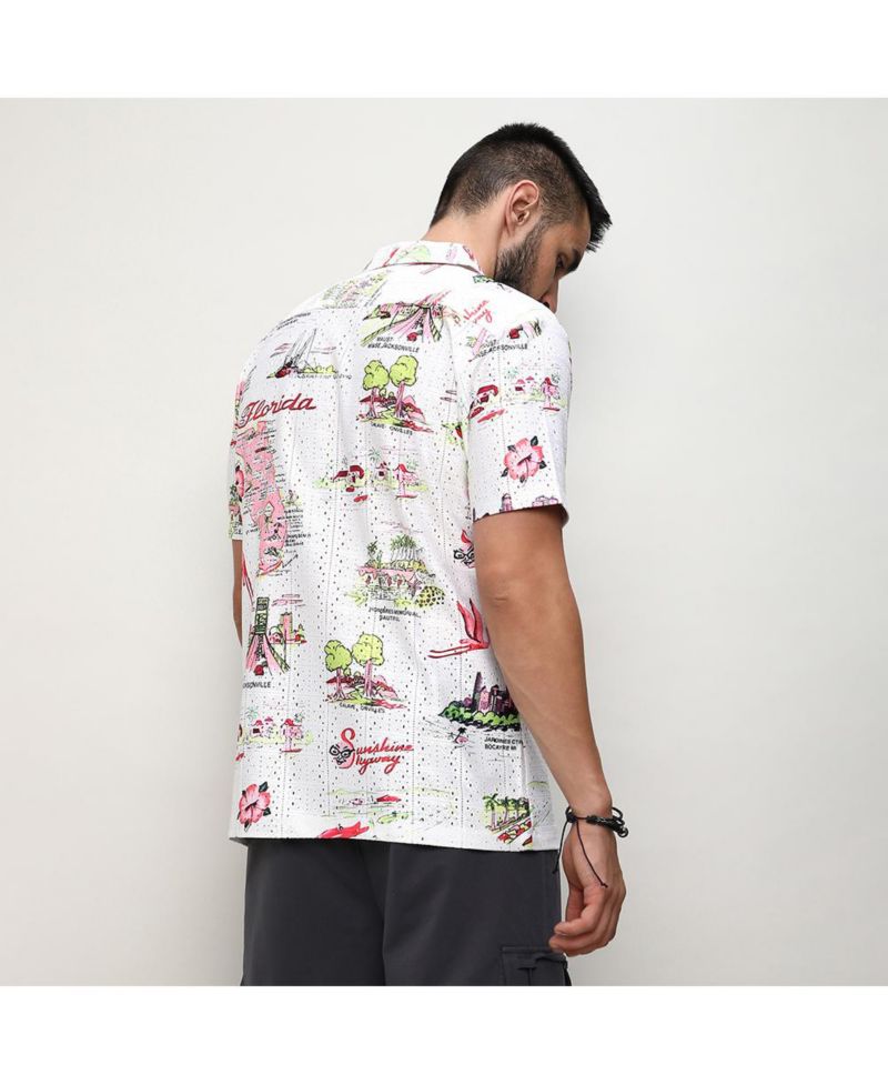 Men's Chalk White:Blush Pink Maps Shirt