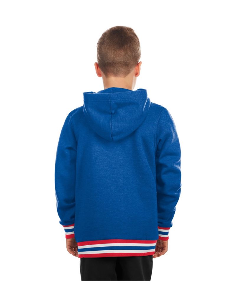 Big Boys and Girls Royal Chicago Cubs Knit Trim Pullover Hoodie