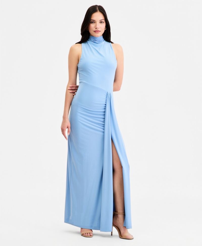 Juniors' Tie-Back Slit-Front Sleeveless Dress