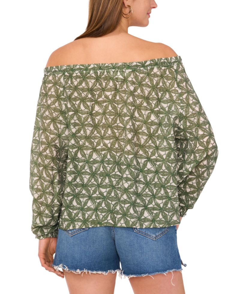 Women's Floral-Print Off-The-Shoulder Blouse