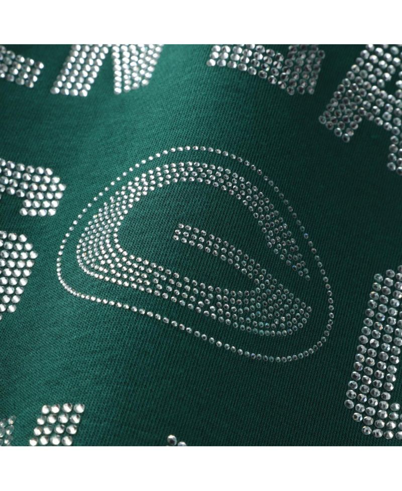 Women's Green Bay Packers Oversized Hype Era Rhinestone Text Sweatshirt
