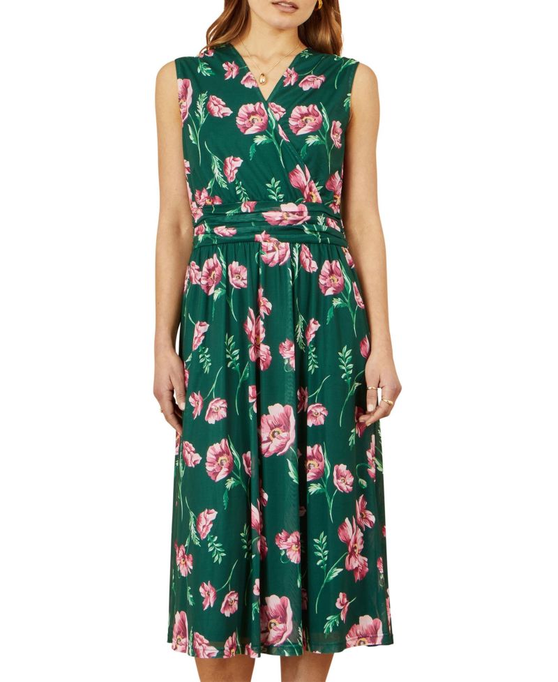 Women's Mesh Stretch Midi Dress