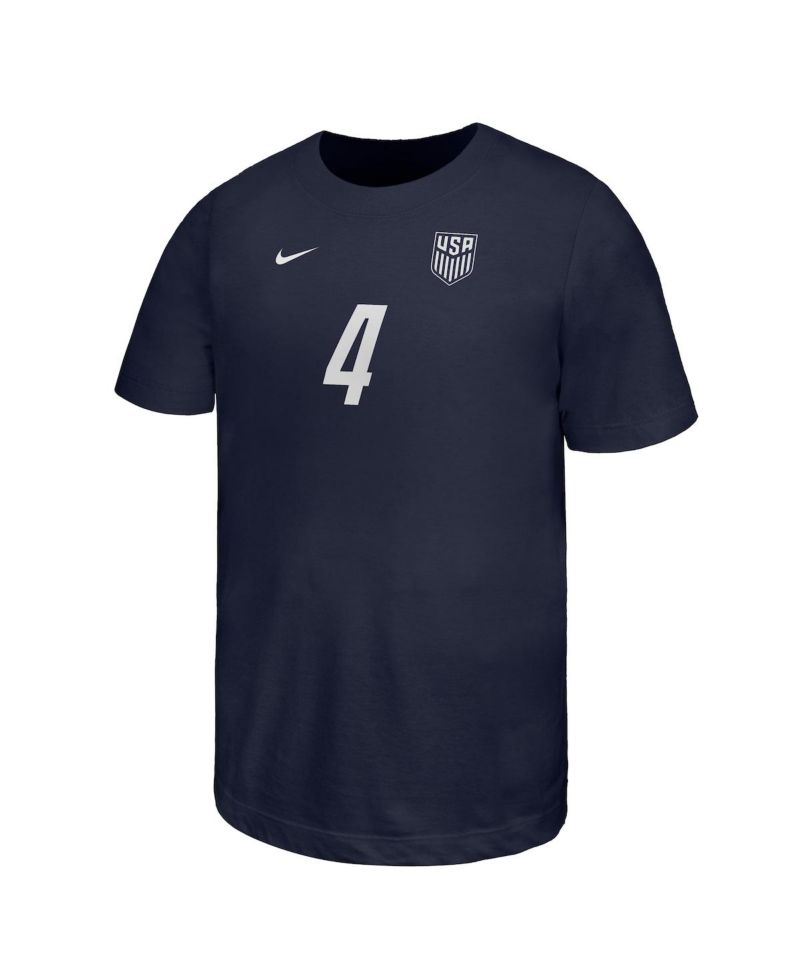 Big Boys and Girls Tyler Adams Navy USMNT Away Player Name & Number T-Shirt