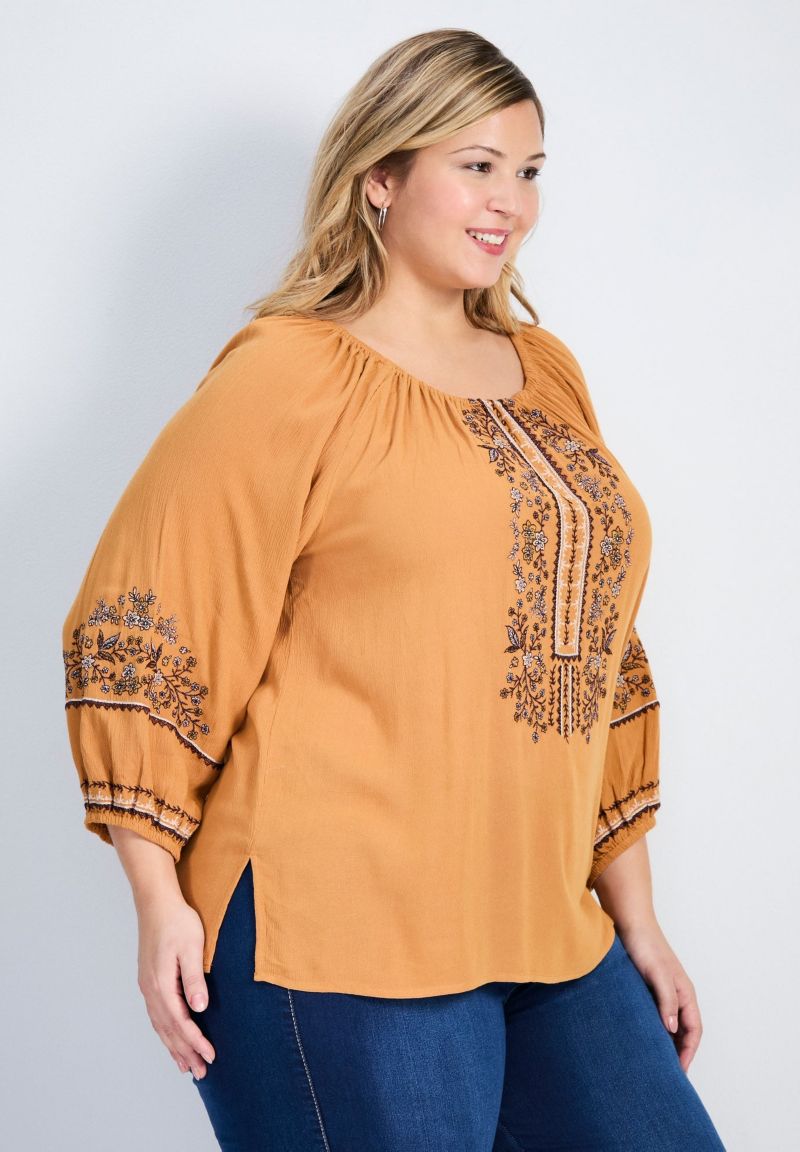Women's Plus Size Anna Embroidery Detail Top