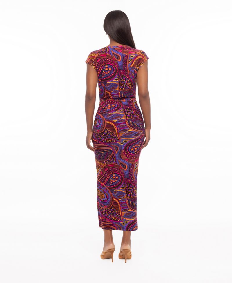 Women's Cali Built-in Shaping Scoop Neck Ruched Maxi Dress