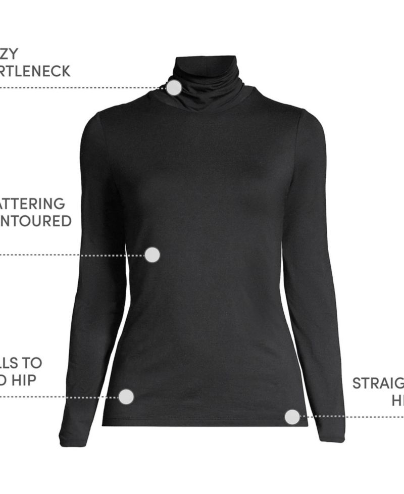 Women's Tall Lightweight Jersey Skimming Long Sleeve Turtleneck
