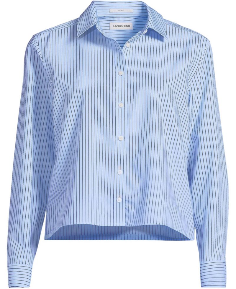 Women's Plus Size No Iron Boxy Cropped Shirt