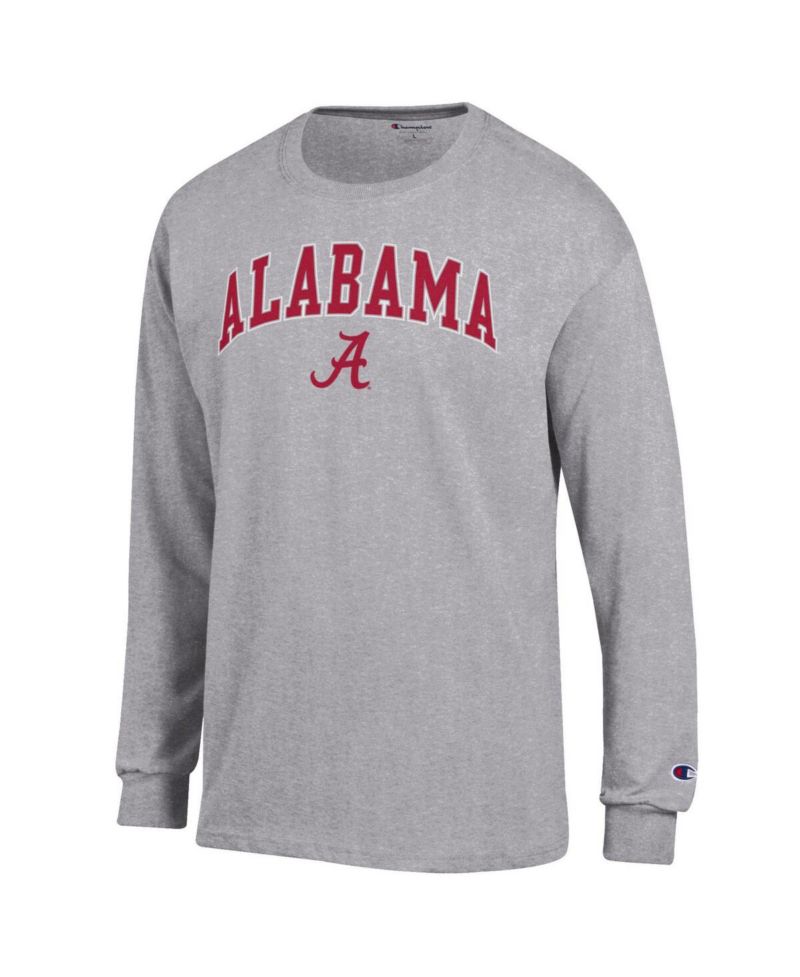 Men's Heather Gray Alabama Crimson Tide Arch Over Logo Long Sleeve T-Shirt