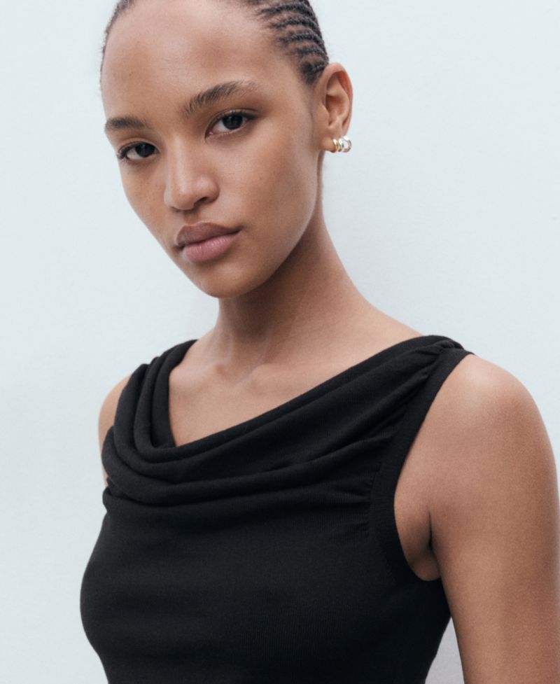 Women's Draped Knitted Top
