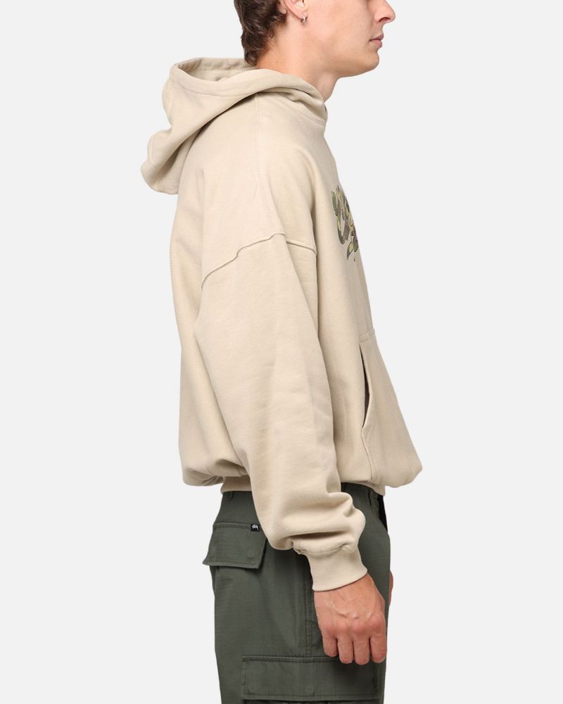 Men's Camo Script Hoodie Sweatshirt - Stone M