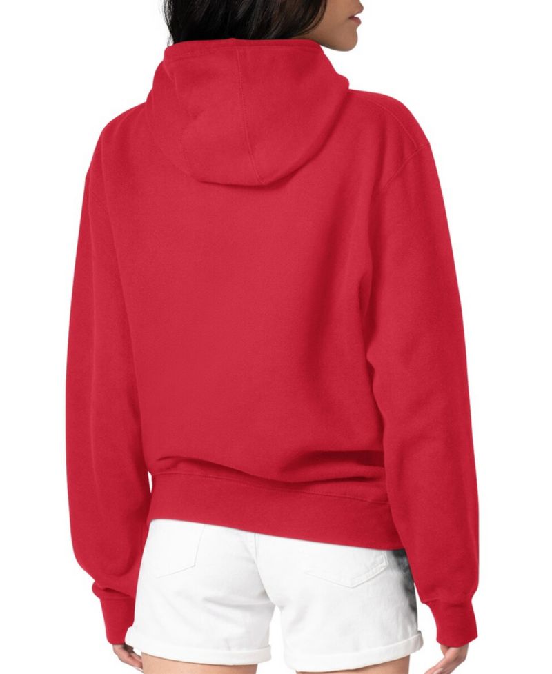 Women's Red Detroit Red Wings Team Logo Tri-Blend Fleece Pullover Hoodie