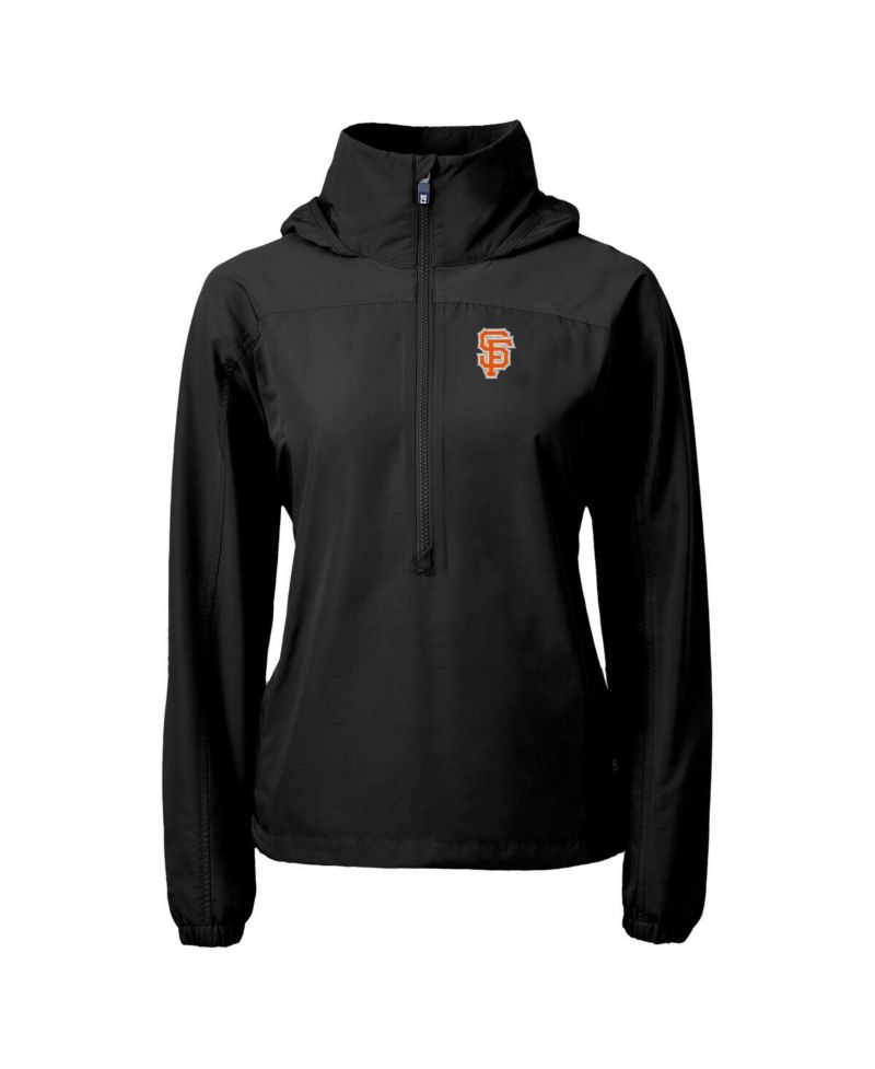 Women's Black San Francisco Giants City Connect Charter Eco Half-Zip Anorak Jacket