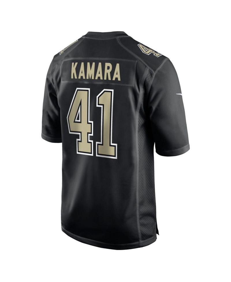 Men's Alvin Kamara Carbon Black New Orleans Saints Fashion Game Jersey