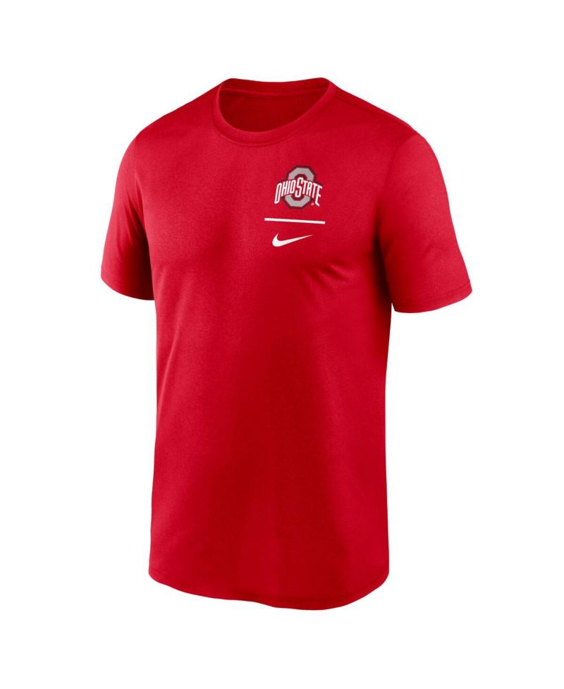 Men's Scarlet Ohio State Buckeyes Primary Logo Legend Performance T-Shirt