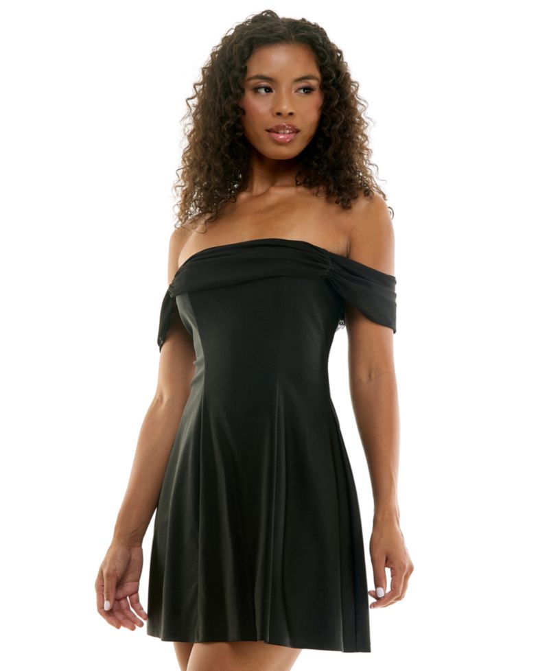 Women's Off-the-Shoulder Fit & Flare Mini Dress