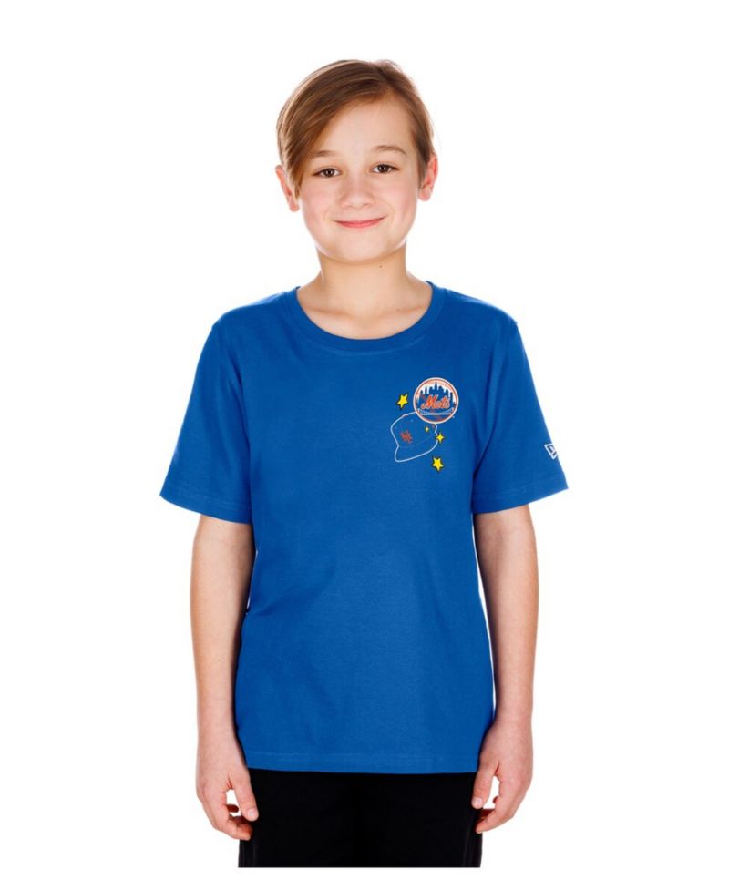 Big Boys and Girls Royal New York Mets Stars Cap T-Shirt