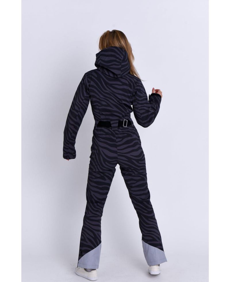 Women's Chic Ski Suit - Black Tiger