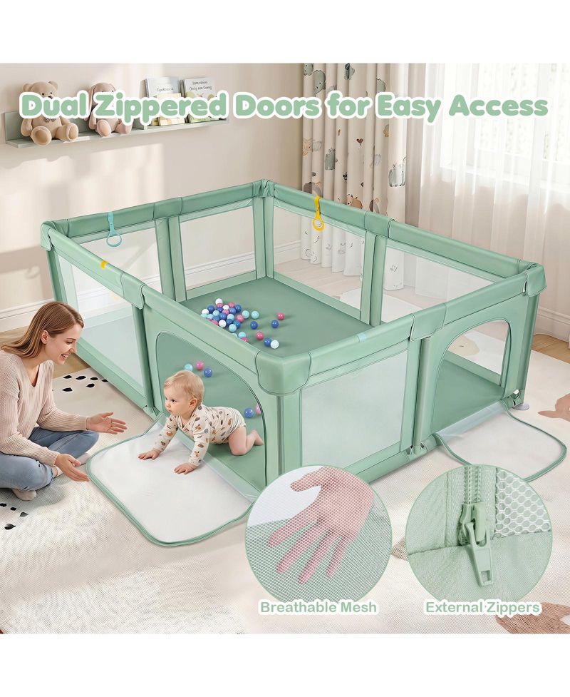 Large Portable Baby Playpen with 50 Ocean Balls