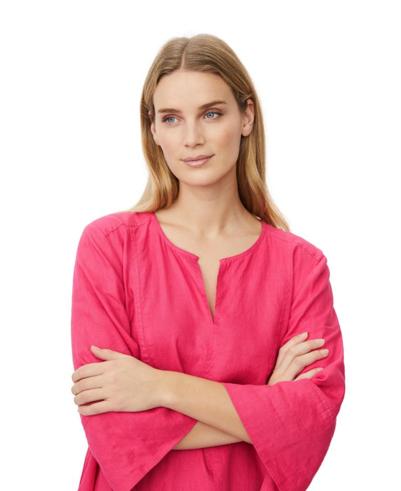 Women's MaNasya V-Neck Linen Midi Dress