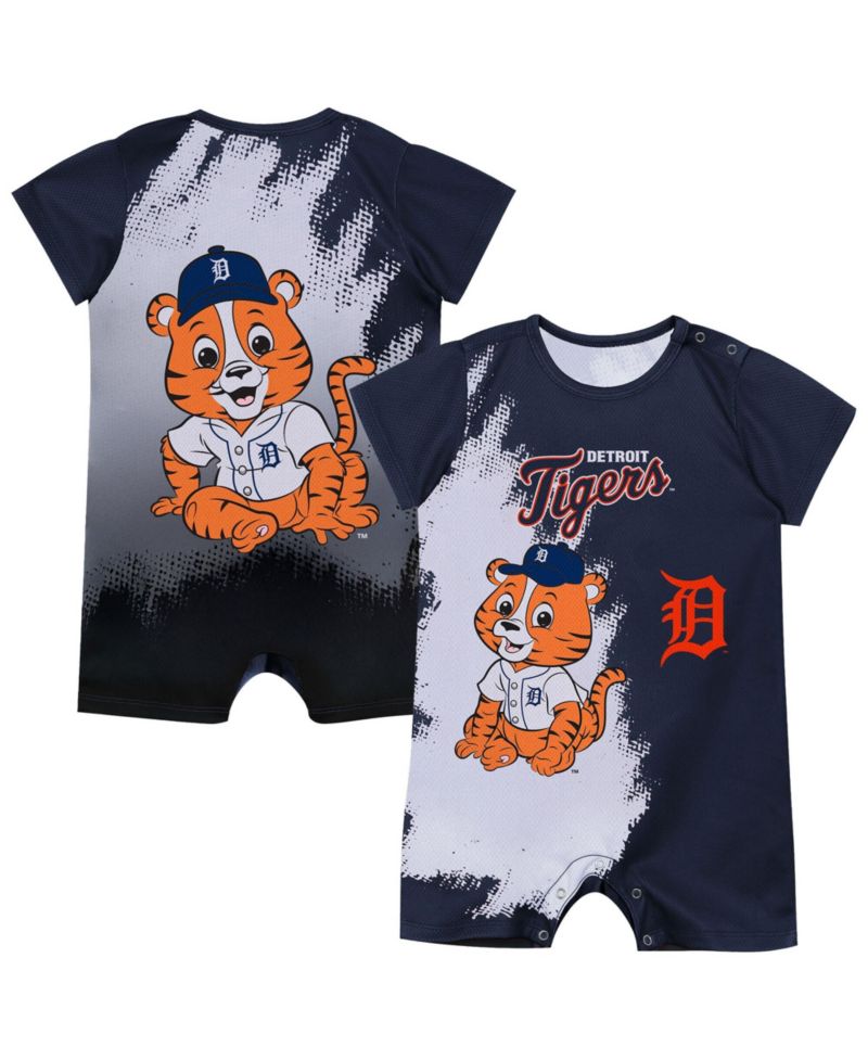 Baby Boys and Girls Navy Detroit Tigers Baby Mascot Bodysuit