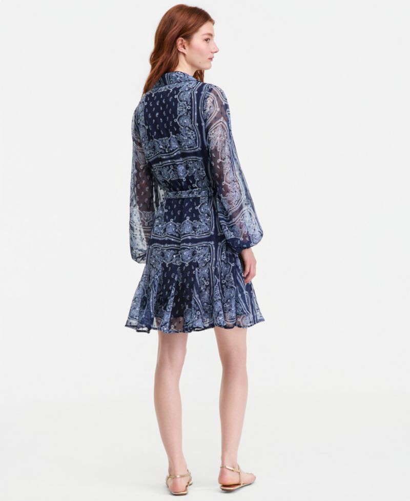 Women's Bandana-Print Tie-belt Shirtdress
