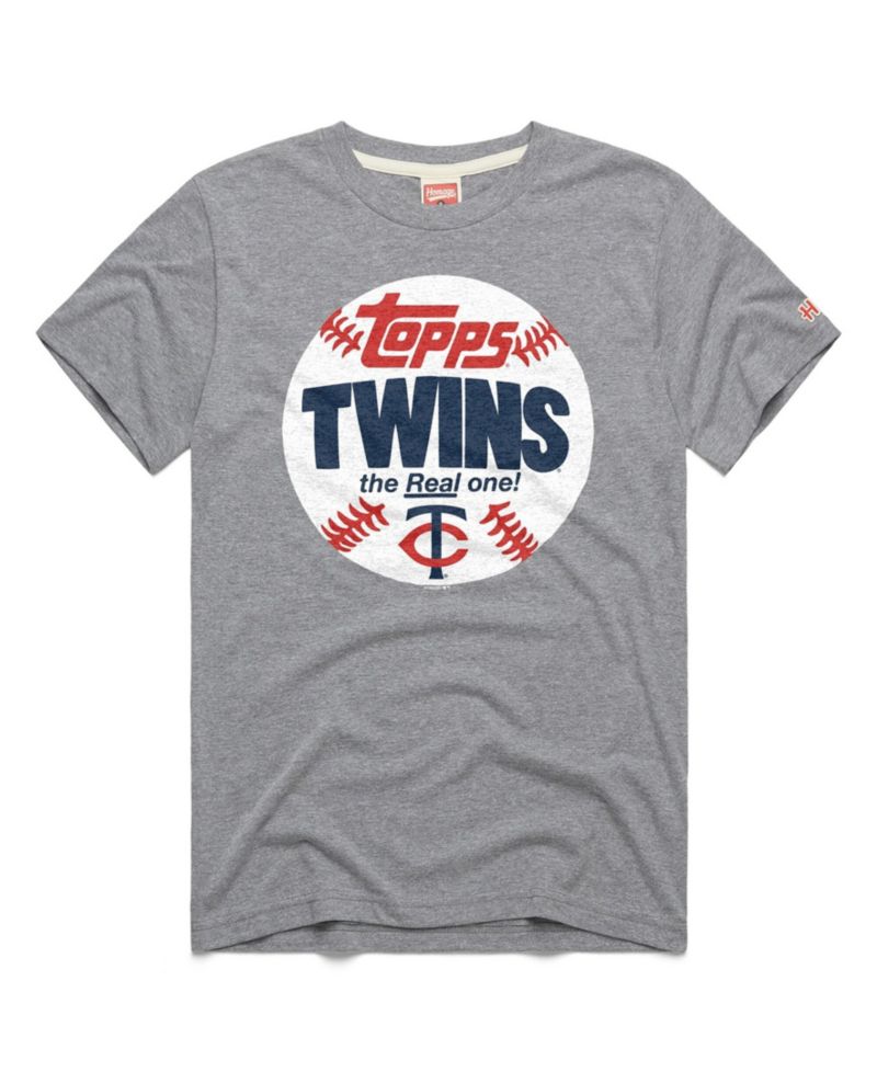Men's Gray Minnesota Twins MLB x Topps Baseball the Real One Tri-Blend T-Shirt