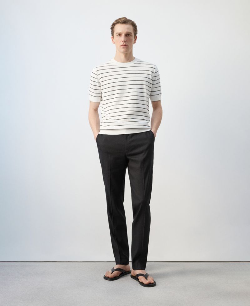 Men's Striped Knit Cotton T-Shirt