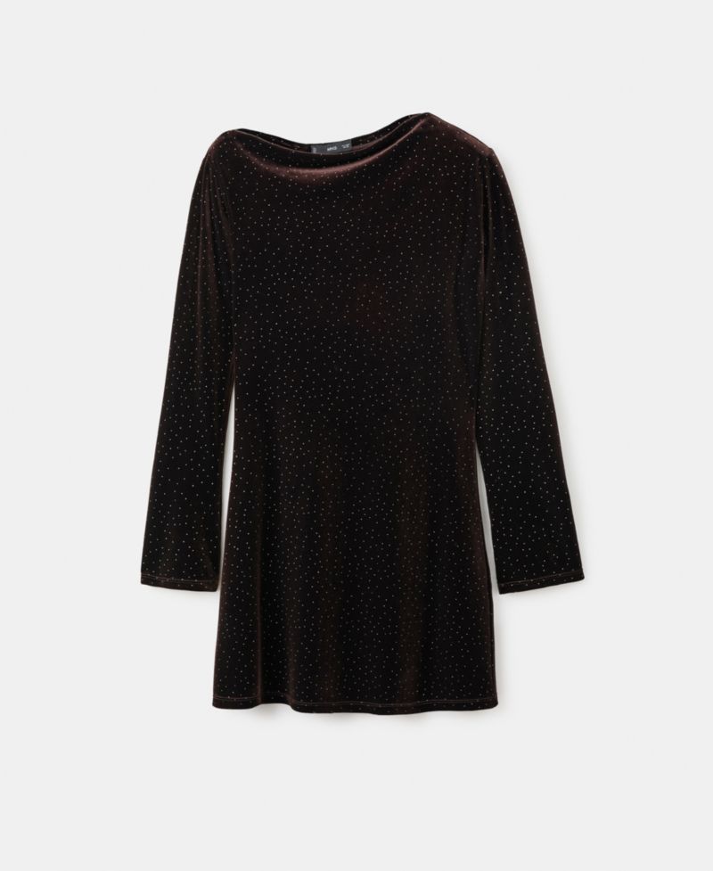 Women's Shiny Details Asymmetrical Velvet Dress