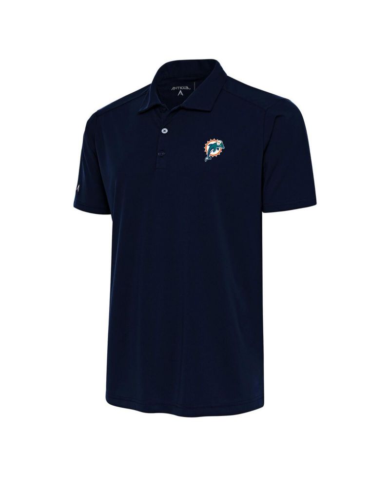 Men's Navy Miami Dolphins Team Logo Throwback Tribute Polo Shirt