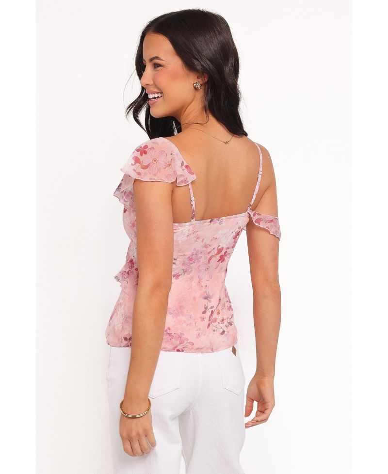 Women's Xandra Short-Sleeve Square-Neck Chiffon Blouse