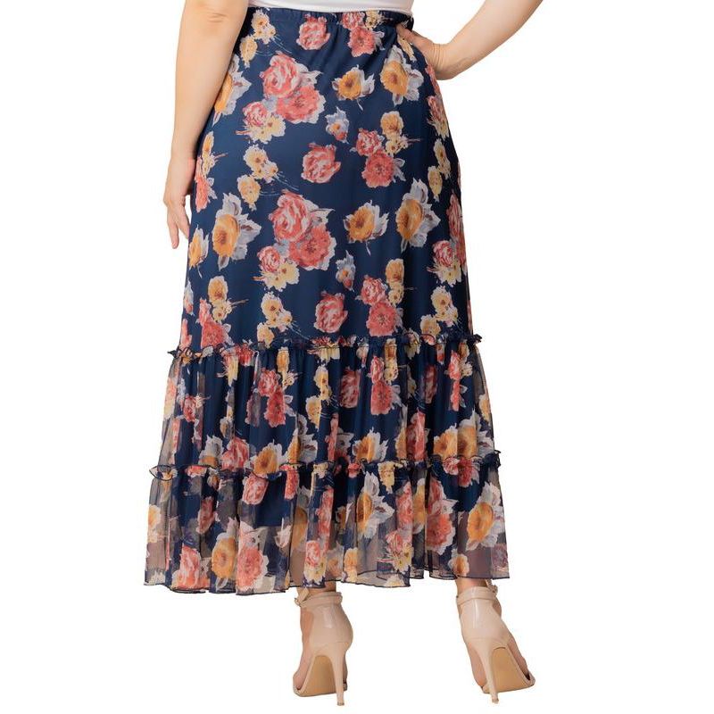 Plus Size Isla Tiered Mesh Maxi Skirt