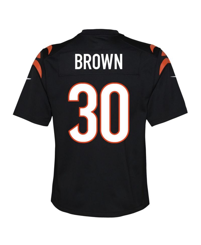 Big Boys and Girls Chase Brown Black Cincinnati Bengals Team Game Jersey