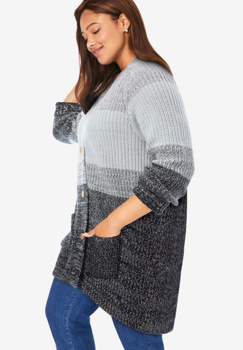 Women's Within Ombre Shaker Cardigan Sweater