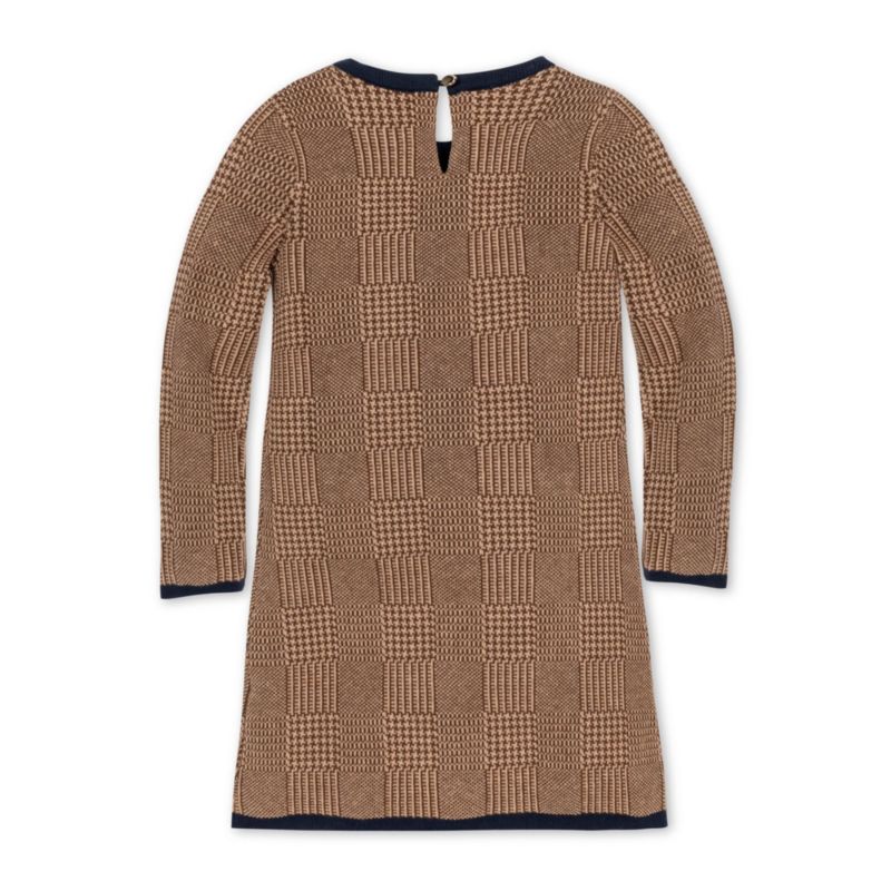 Baby Girls Hope and Henry Organic Long Sleeve Bow Detail Intarsia Sweater Dress